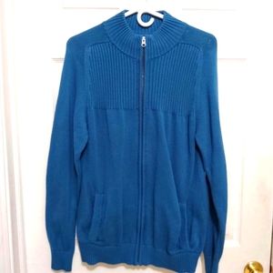 Alpine Design Royal Blue Men's Zip front sweater w/ pockets Sz Medium